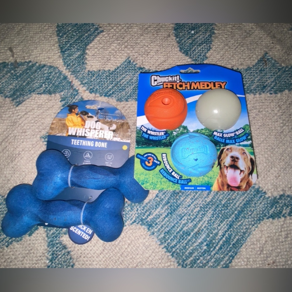 Fetch Medley Dog Toy Set - Blue, Orange, White